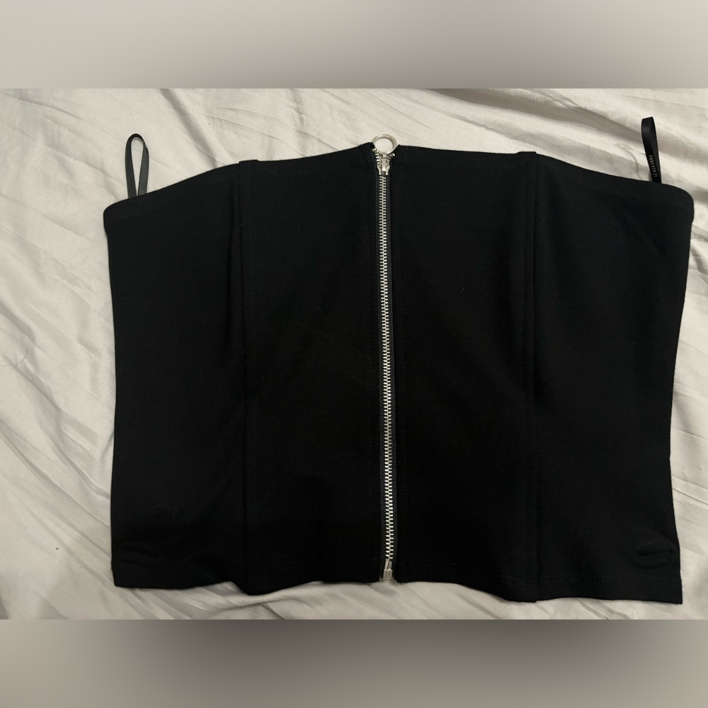 Valid Strapless Corset Zip up Top